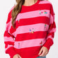 Shiraleah "Gifting" Embroidered Sweatshirt-Red/Pink