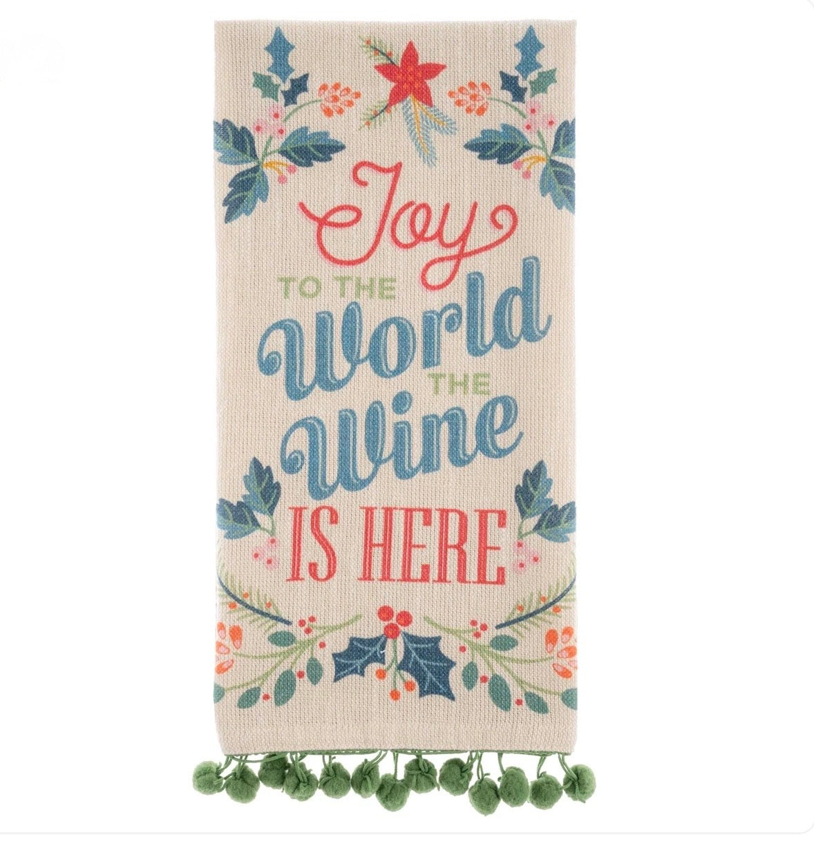 Holiday Cutting Board/Tea Towel Set- Wine is Here