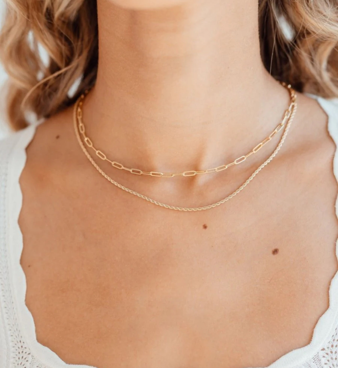 LeMel “Callie” Paperclip Chain Necklace-Gold