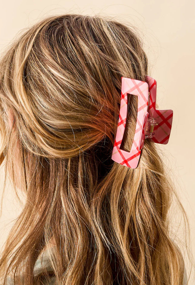 The Darling Effect Claw Clip-Festive Plaid