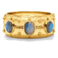 Capucine de Wulf “Cleopatra” Grande Hinged Bangle-Gold/Blue Labradorite