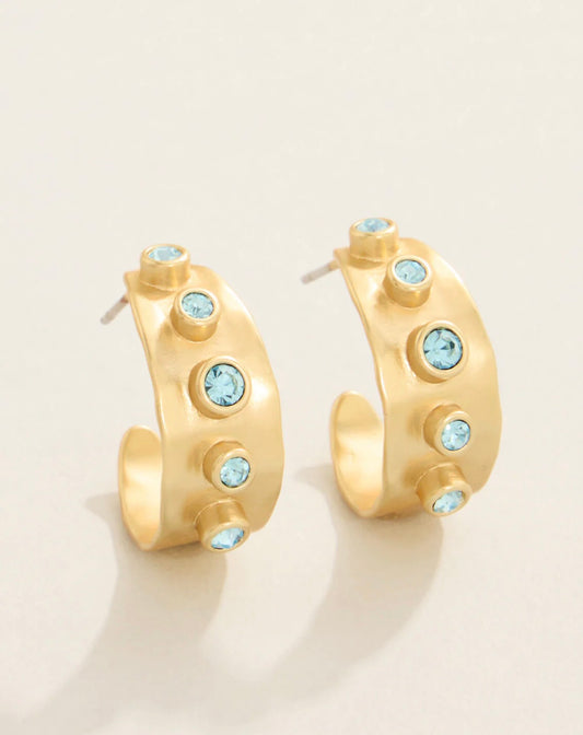 Spartina 449 Estate Petite Hoop Earrings-Blue