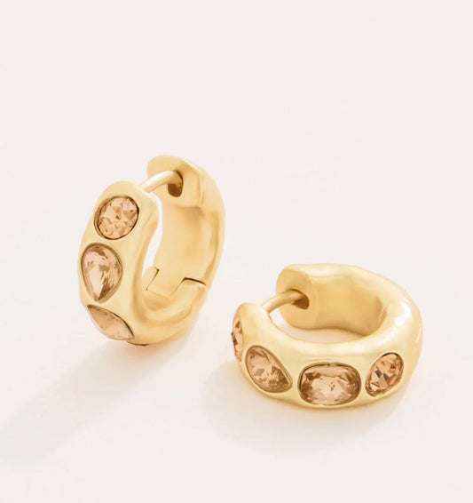 Spartina 449 Manor Gem Hoop Earrings-Bronze