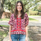 THML “Josephine” Top - Burgundy Mix