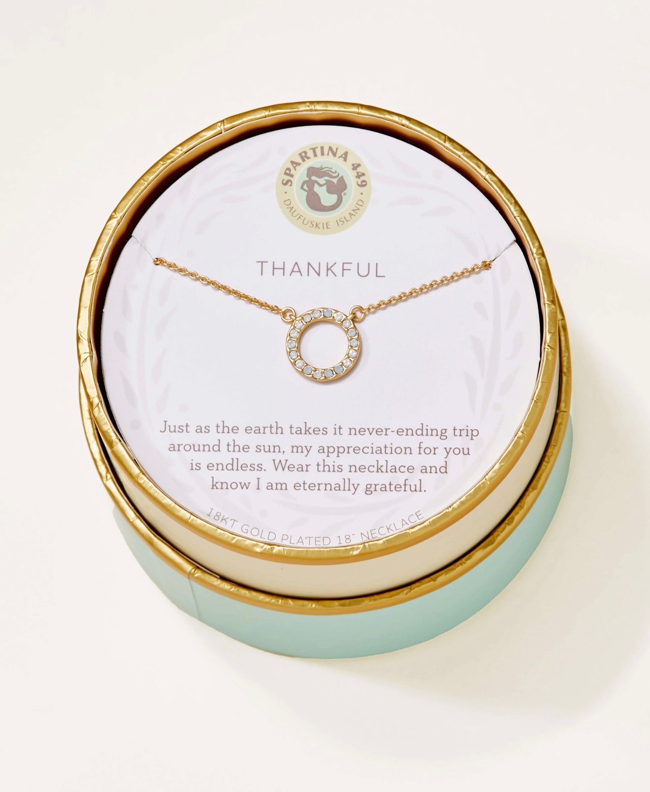 Spartina 449 Sea La Vie 18” Necklace -Thankful/Ring-Gold