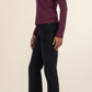 Kut from the Kloth "Noelie" Scoop Neck Long Sleeve Top-Berry
