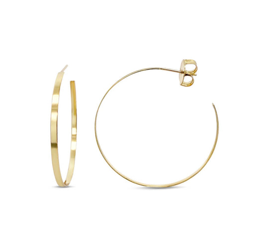 LeMel "Finley" Flat Hoop Earrings-Gold