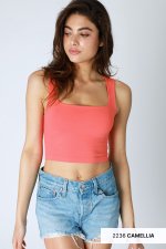 Niki Biki Clean Line Square Neck Top-Camellia