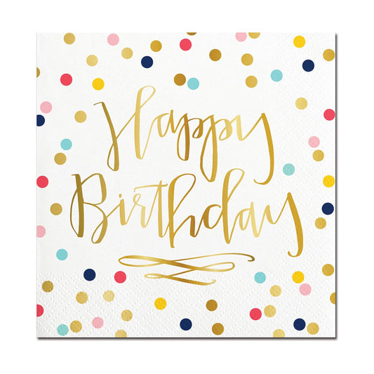 Slant Collections "Happy Birthday" Napkin (Pack of 20)