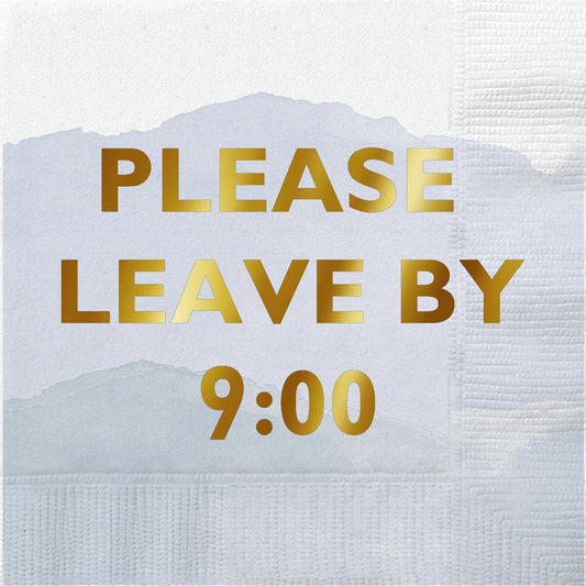 Slant Collection “Please Leave By 9” Beverage Napkins