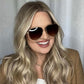 Diff Eyewear “Dash” Brushed Gold Coffee Gradient Sunglasses