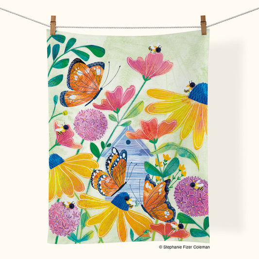 Werkshoppe “Butterflies & Bees” 100% Cotton Tea Towel