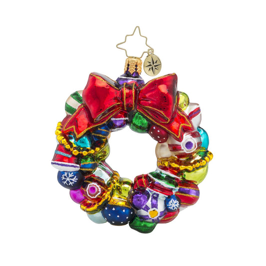 Christopher Radko Ornament - Joyful Wreath Little Gem