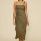 Lucy Paris “Fallon” Bead Detail Dress - Olive