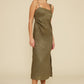 Lucy Paris “Fallon” Bead Detail Dress - Olive
