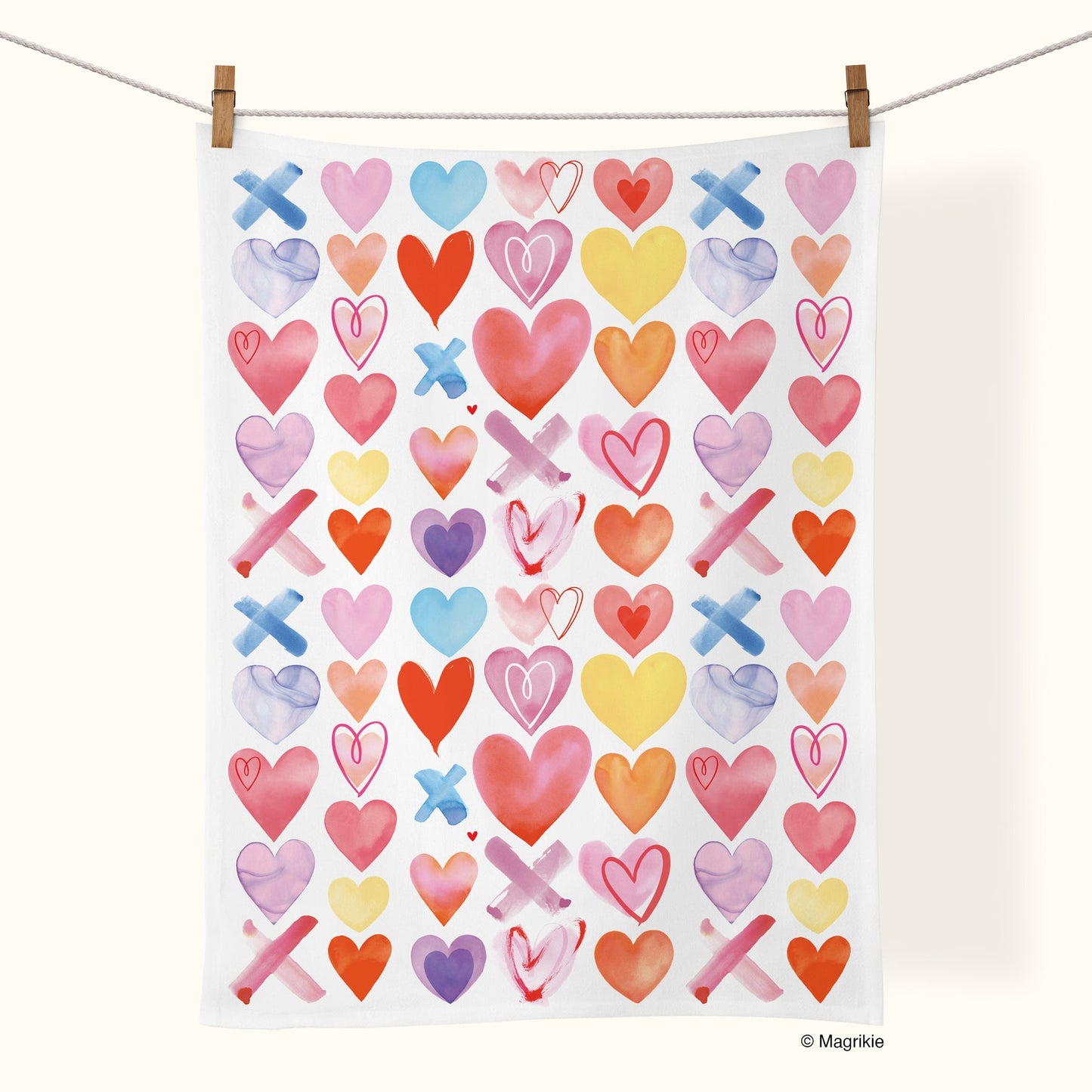 Werkshoppe “Extra Hearts” 100% Cotton Kitchen Tea Towel