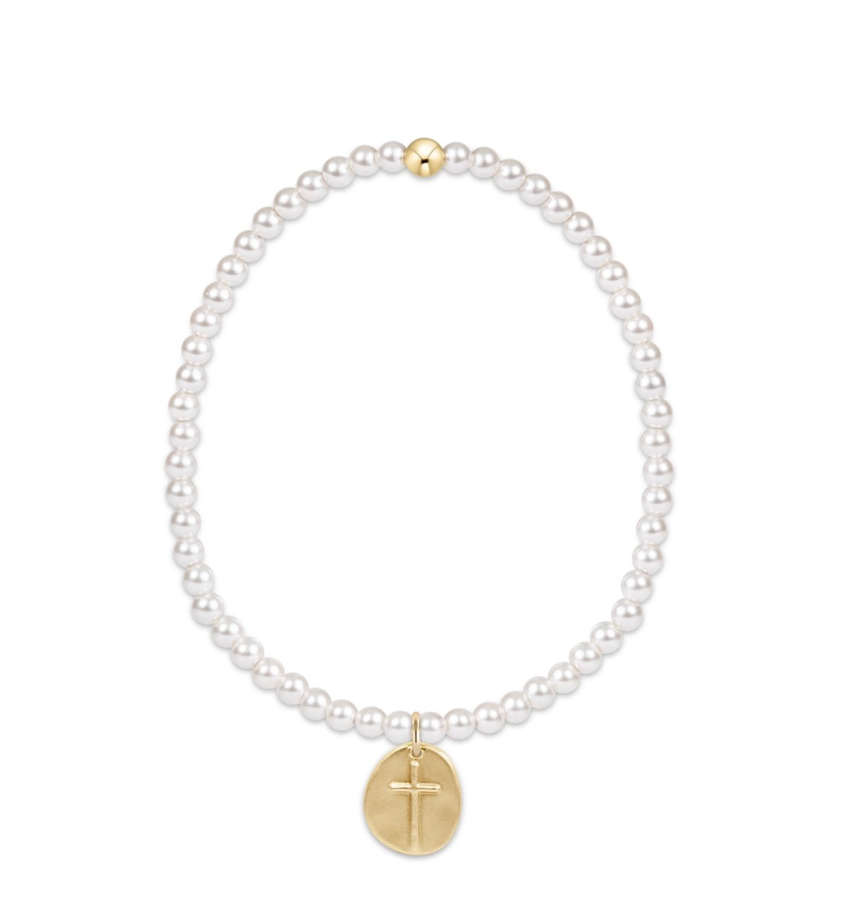 Enewton "Classic Pearl" 3mm Bead Bracelet-Inspire Small Gold Charm