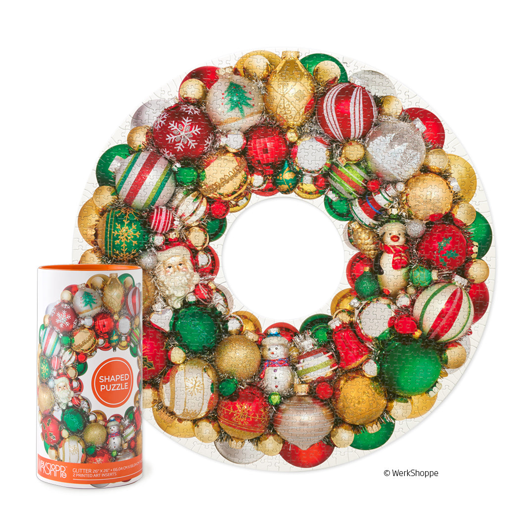 WerkShoppe “Holiday Ornament” Wreath 1000 Piece Puzzle