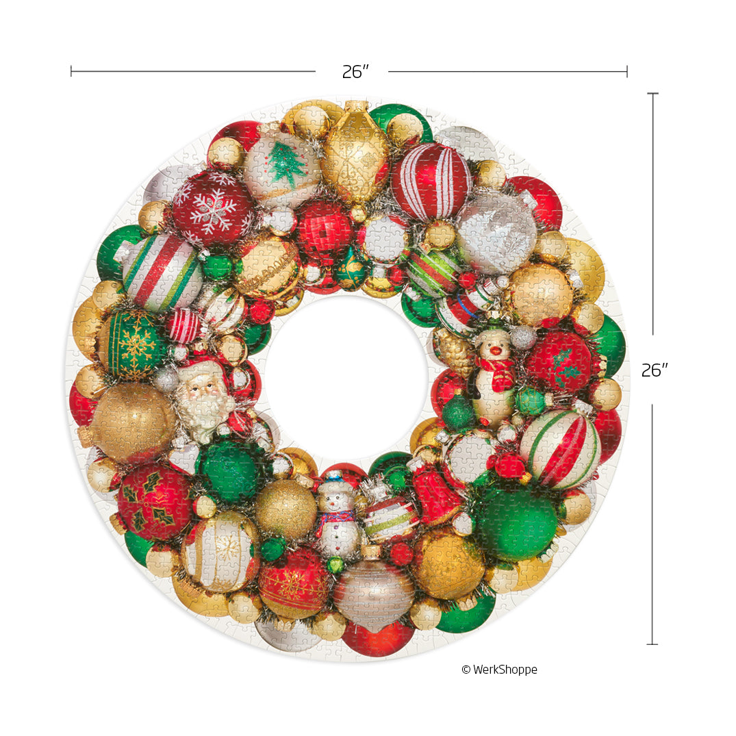 WerkShoppe “Holiday Ornament” Wreath 1000 Piece Puzzle