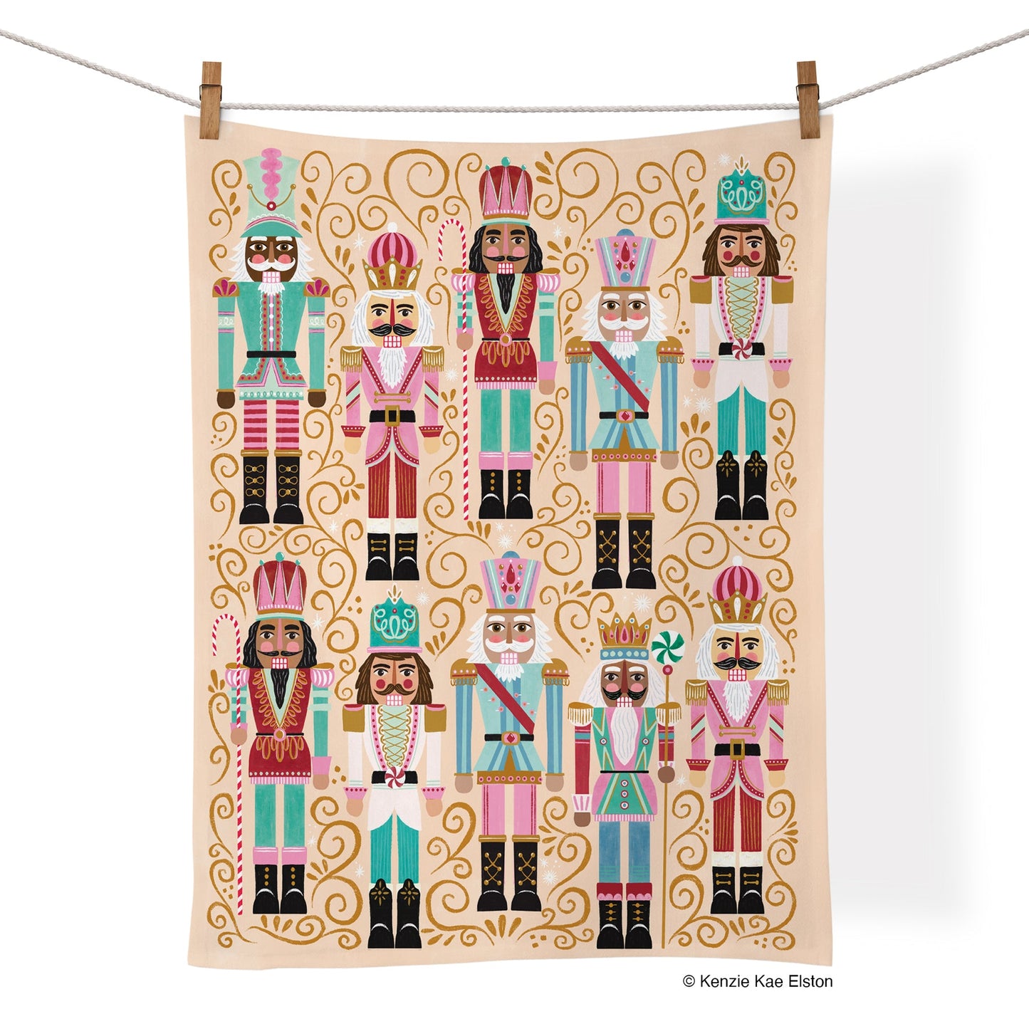 Werkshoppe “Nutcrackers” 100% Cotton Tea Towel