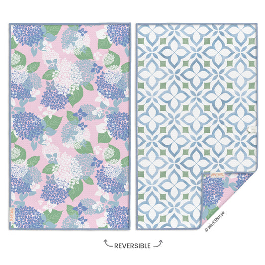 Werkshoppe "Hydrangea Tile" Microfiber Tea Towel