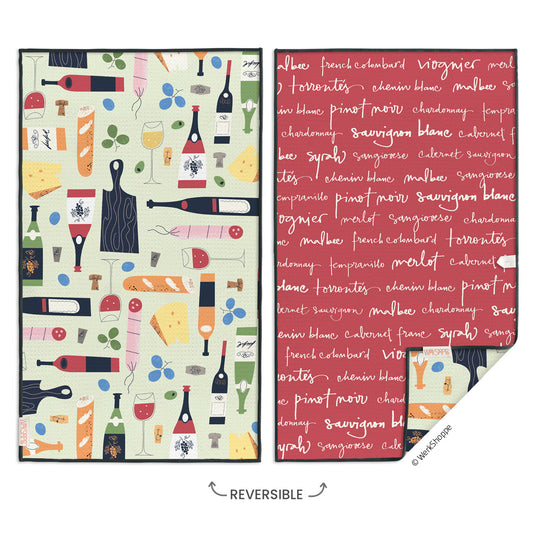 Werkshoppe "Wine & Cheese" Microfiber Kitchen Towel