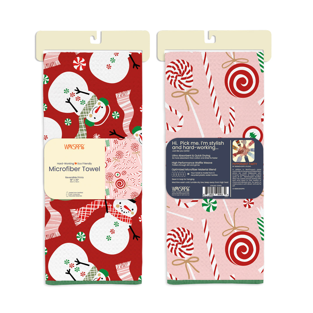 WerkShoppe “Peppermint Party” Microfiber Towel