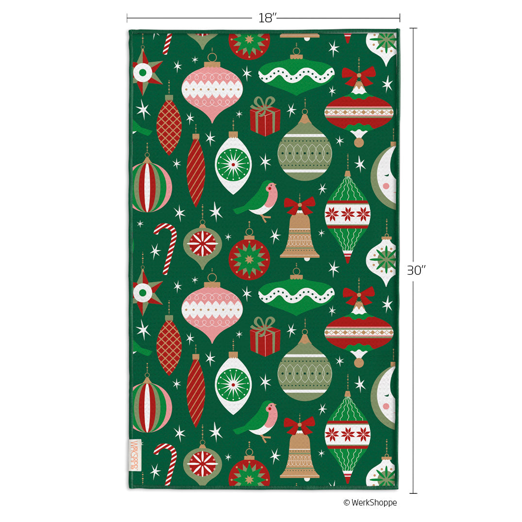 WerkShoppe “Ornaments & Bows” Microfiber Towel