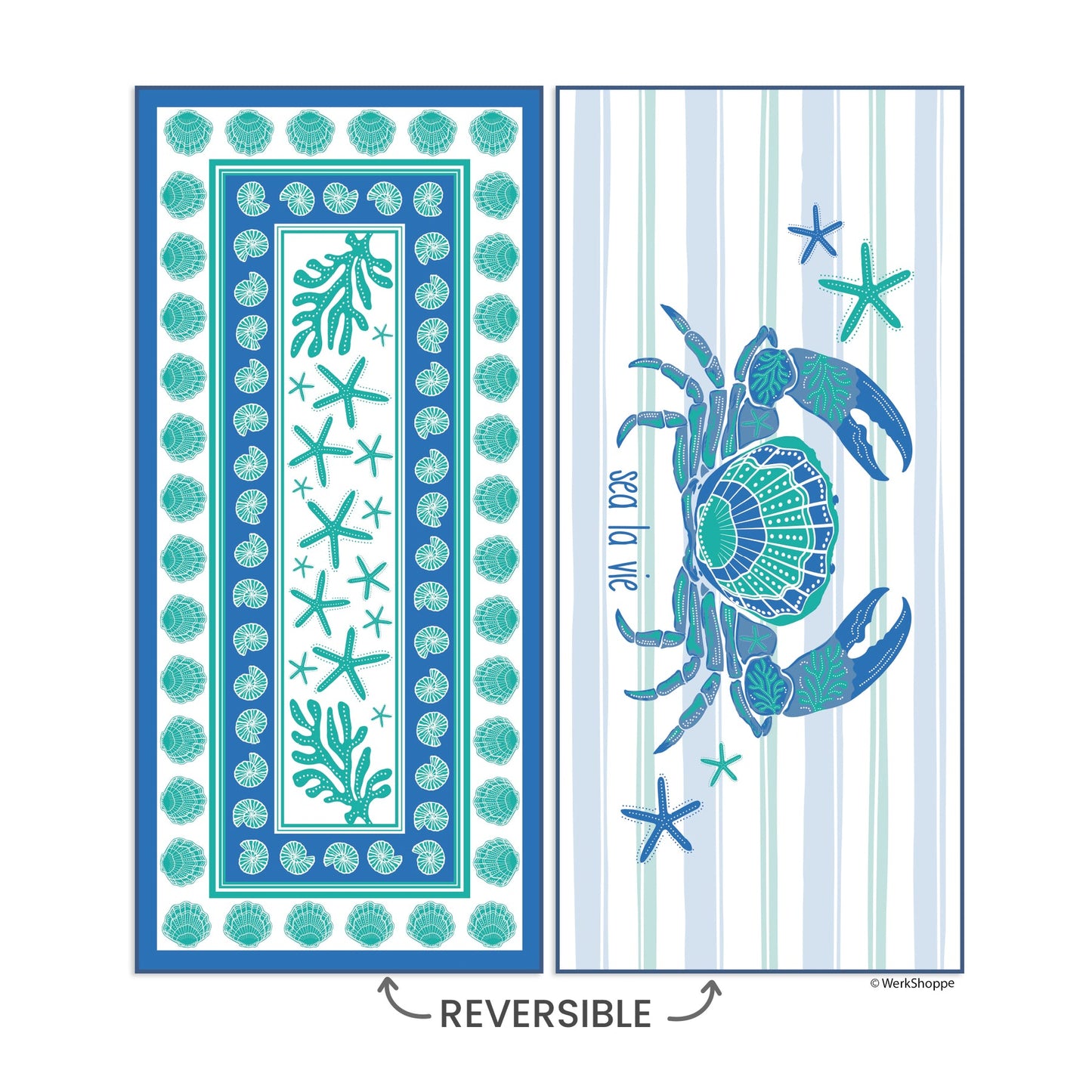 Werkshoppe “Sea La Vie” Microfiber Go Big Towel