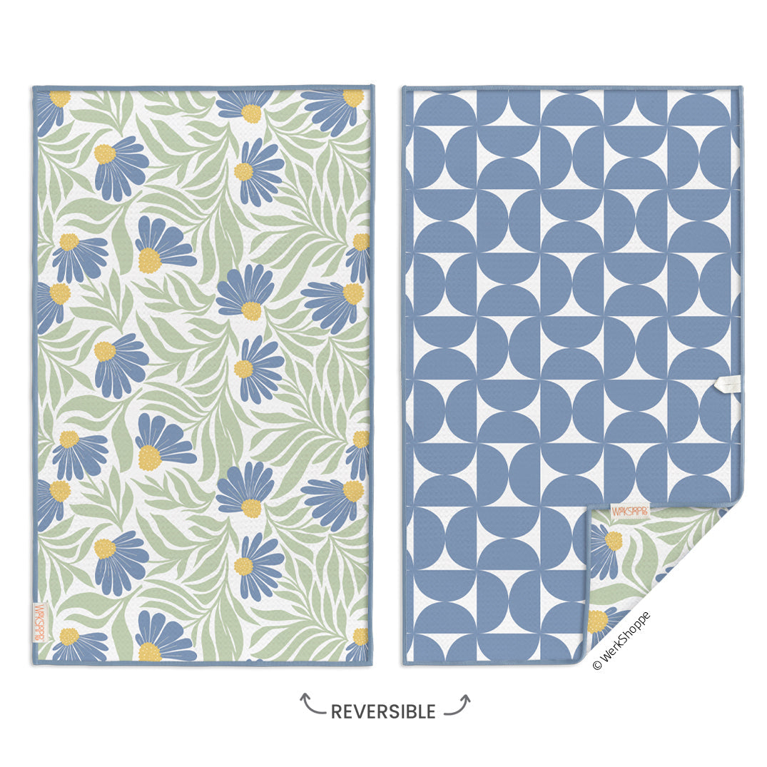 Werkshoppe "Blue Cornflower" Microfiber Tea Towel