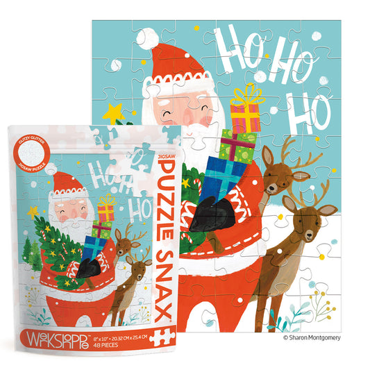 WerkShoppe “Ho Ho Ho Santa” 48 Piece Puzzle Snax