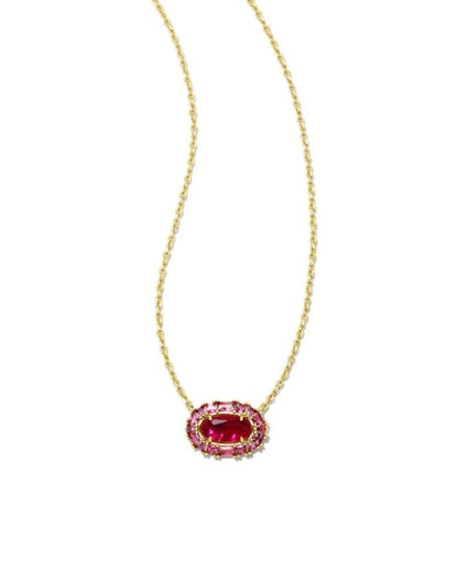 Kendra Scott Elisa Crystal Frame Pendant Necklace- 5 Colors