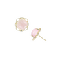 Natalie Wood Design "Blossom" Stud Earrings-Pink Cats Eye