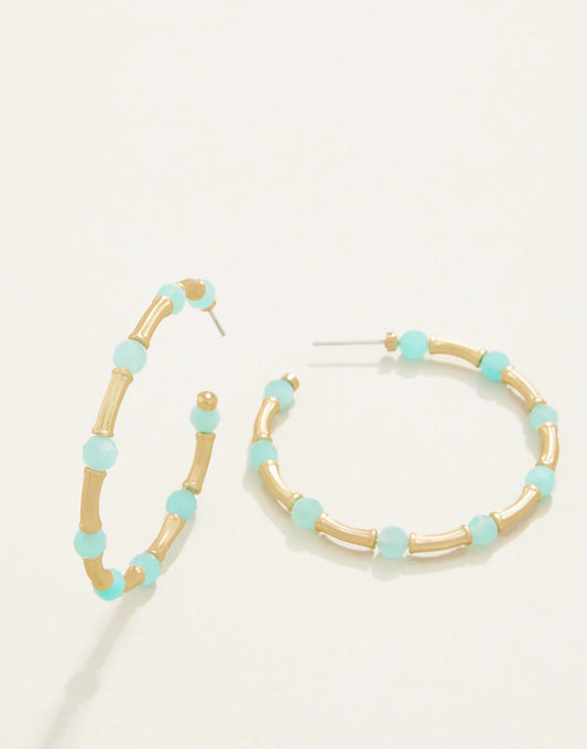 Spartina 449 Calm Waters Hoop Earrings-Amazonite