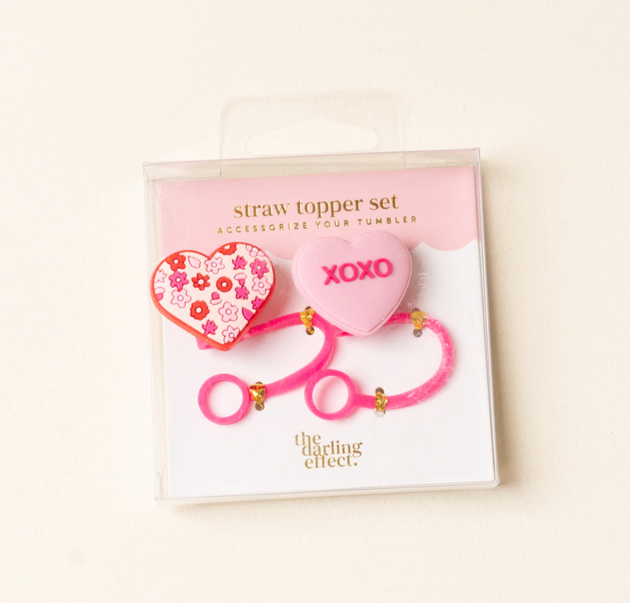 The Darling Effect Straw Topper-Hugs & Kisses