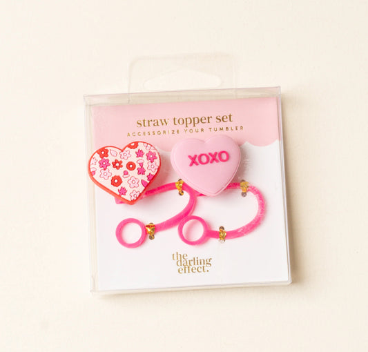 The Darling Effect Straw Topper-Hugs & Kisses
