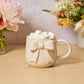Ceramic White Bow Side Mug, 16oz