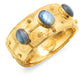 Capucine de Wulf “Cleopatra” Grande Hinged Bangle-Gold/Blue Labradorite