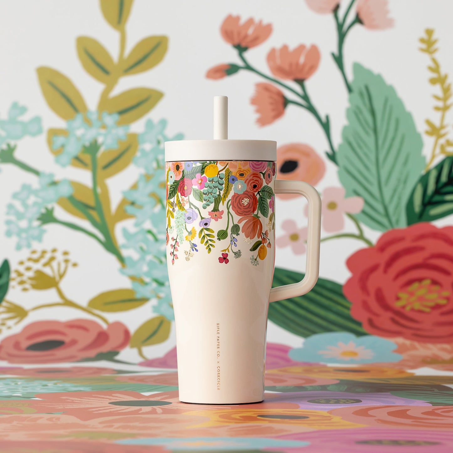 Corkcicle x Rifle Paper Co. “Garden Party Cream”- 22oz Cruiser