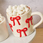 Ceramic Red Bow Mug, 16oz
