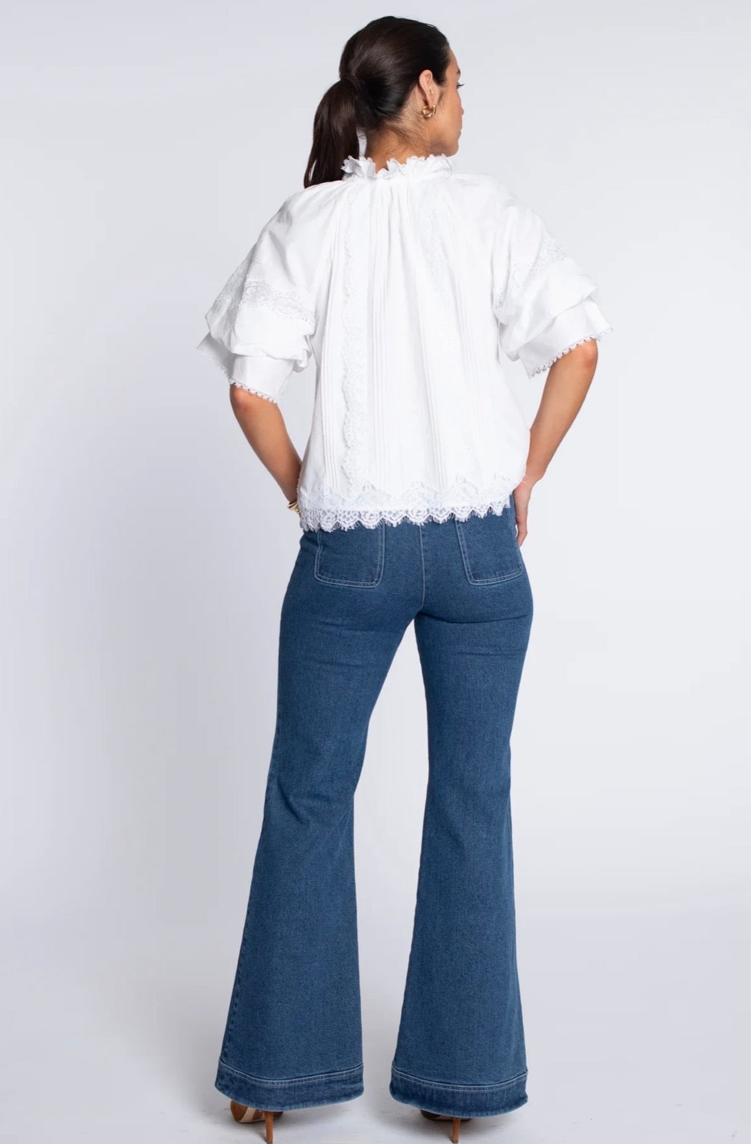 Elizabeth James “Kit” Short Sleeve Top-Solid White