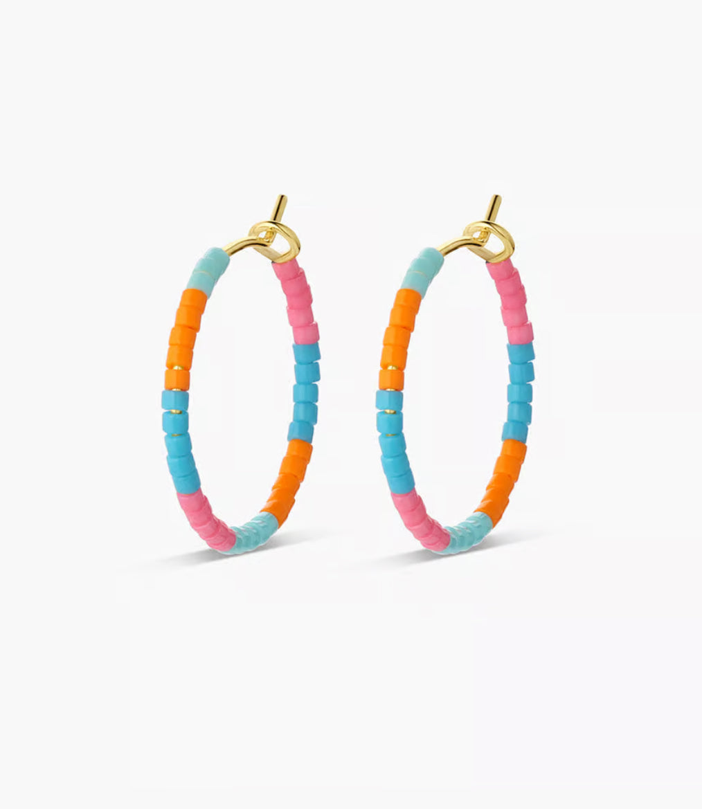 Gorjana Gigi Enamel Stripe Hoops-Miami