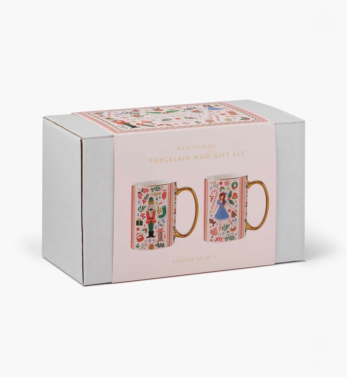 Rifle Paper Co. "Holly Jolly Nutcracker" Porcelain Mug Set (set of 2)