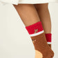 PJ Salvage Cozy Crew Socks-Brown Reindeer