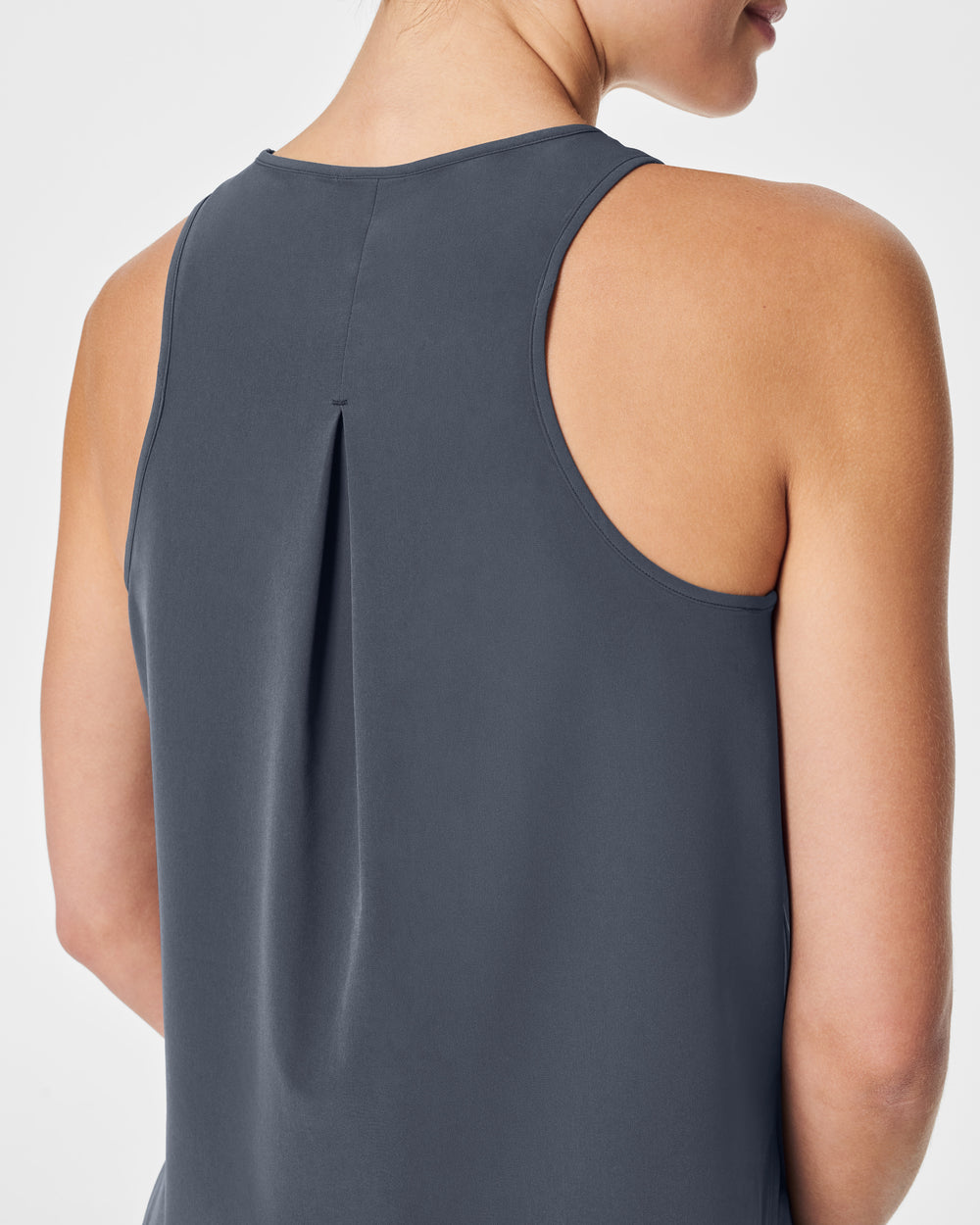 Spanx Casual Fridays Curved Hem Tank-Dark Storm