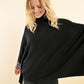 Molly Bracken Turtleneck Poncho Sweater-Black