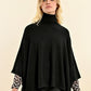 Molly Bracken Turtleneck Poncho Sweater-Black