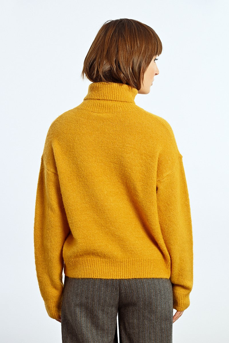 Molly Bracken "Maizy" Turtleneck Sweater - Saffron Yellow