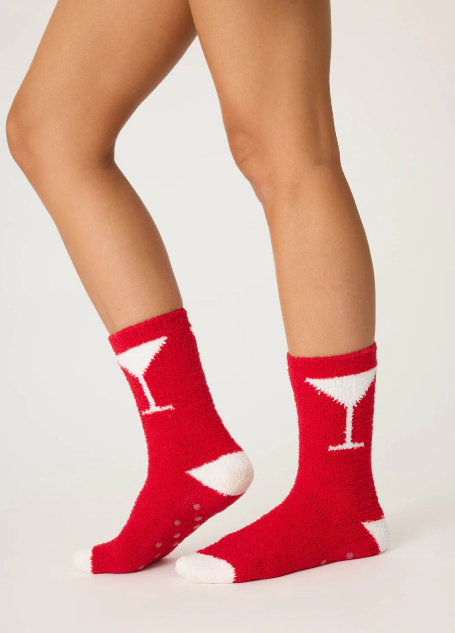 PJ Salvage "Martini" Socks-Red