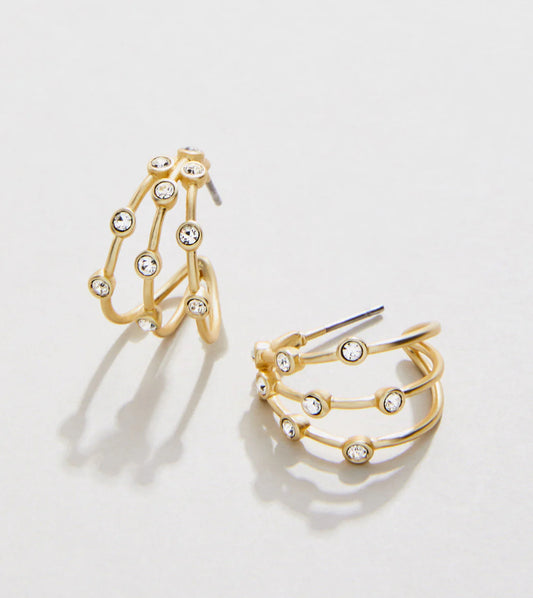 Spartina 449 Barratt Hoop Earrings-Crystal